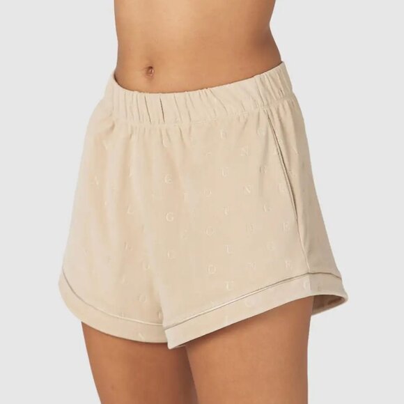 Lounge Luxury Embossed Pajama Shorts in "Mink" - Picture 3 of 5